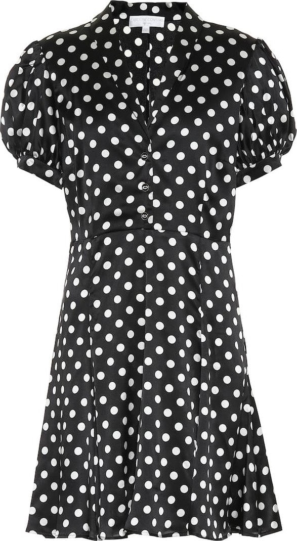 Caroline Constas Polka-dot stretch silk minidress