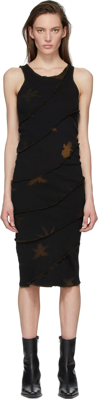 Helenamanzano Black & Brown Twist 3D Stripe Short Dress