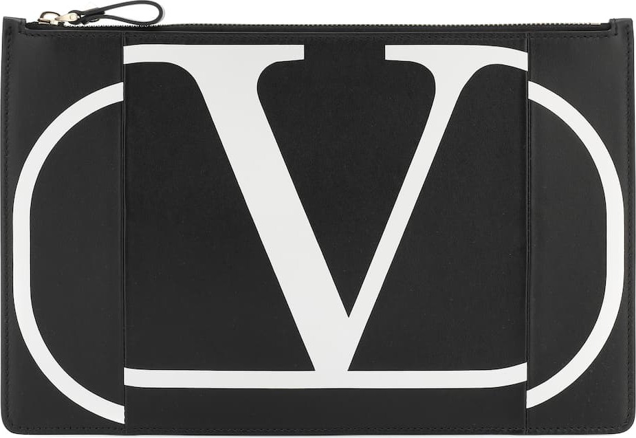 Valentino Valentino Garavani VLOGO leather clutch