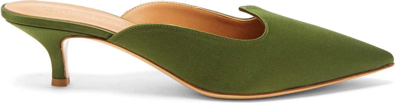 Le Monde Beryl Pointed-vamp satin mules