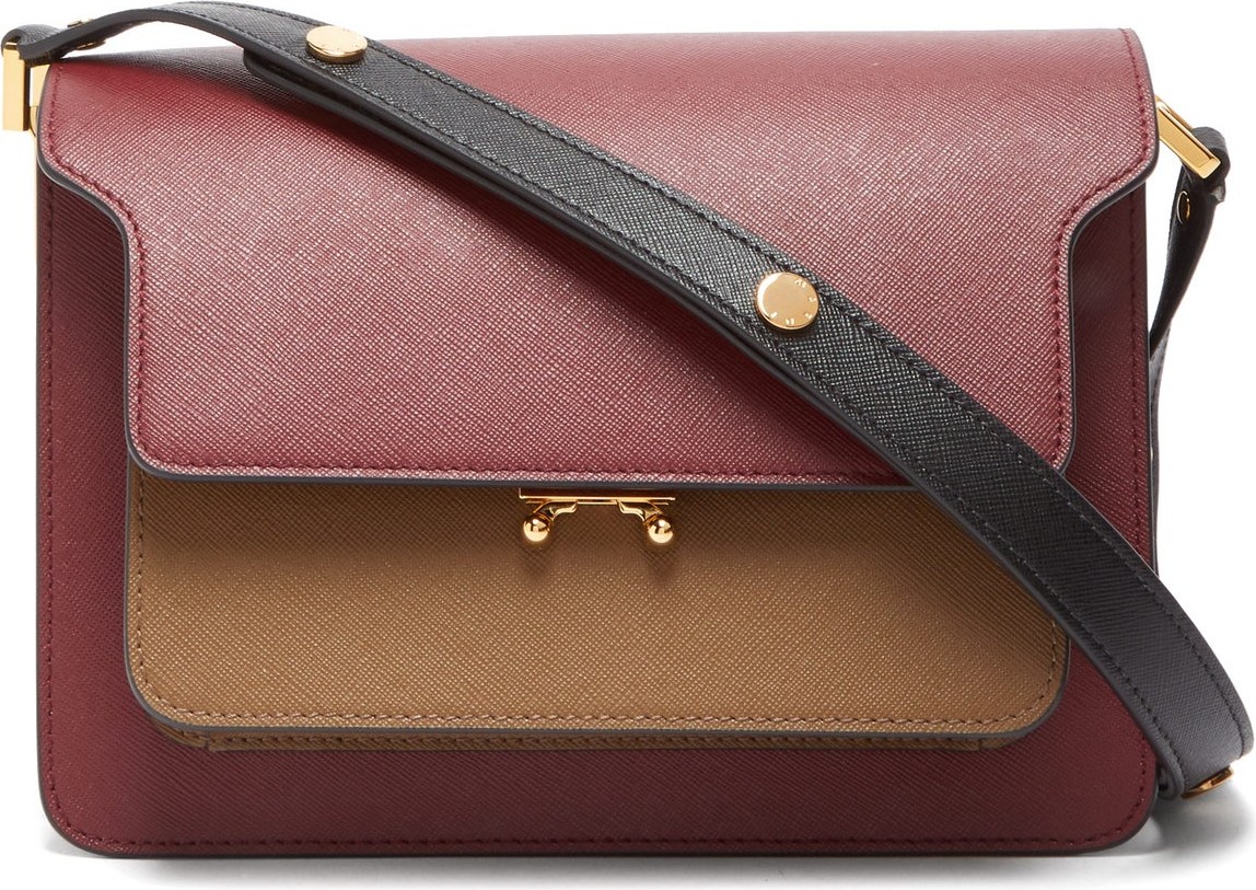 Marni Trunk medium saffiano-leather shoulder bag