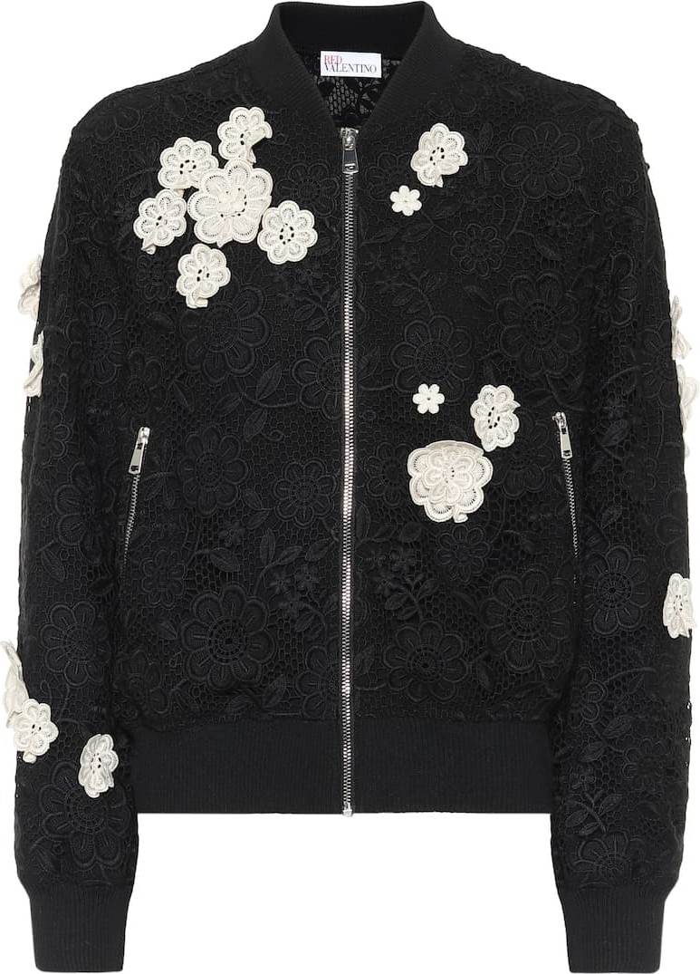 RED Valentino Guipure-lace bomber jacket