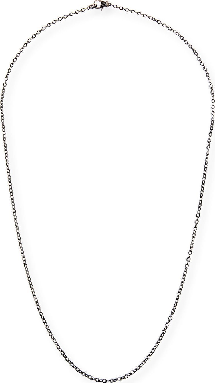 Margo Morrison Rhodium-Plated Sterling Silver Chain Necklace with Spinel Clasp, 36"