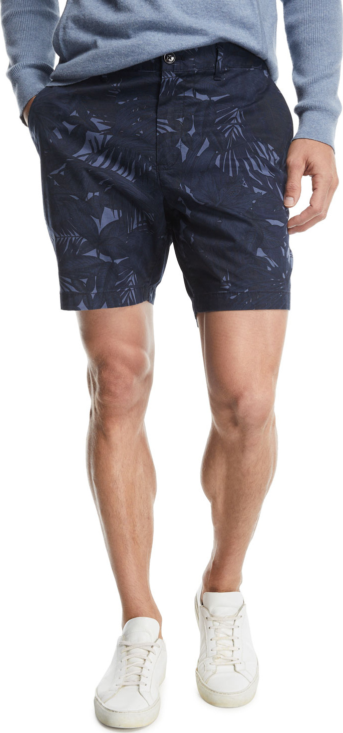 Michael Kors Tropical Print Cotton-Stretch Shorts