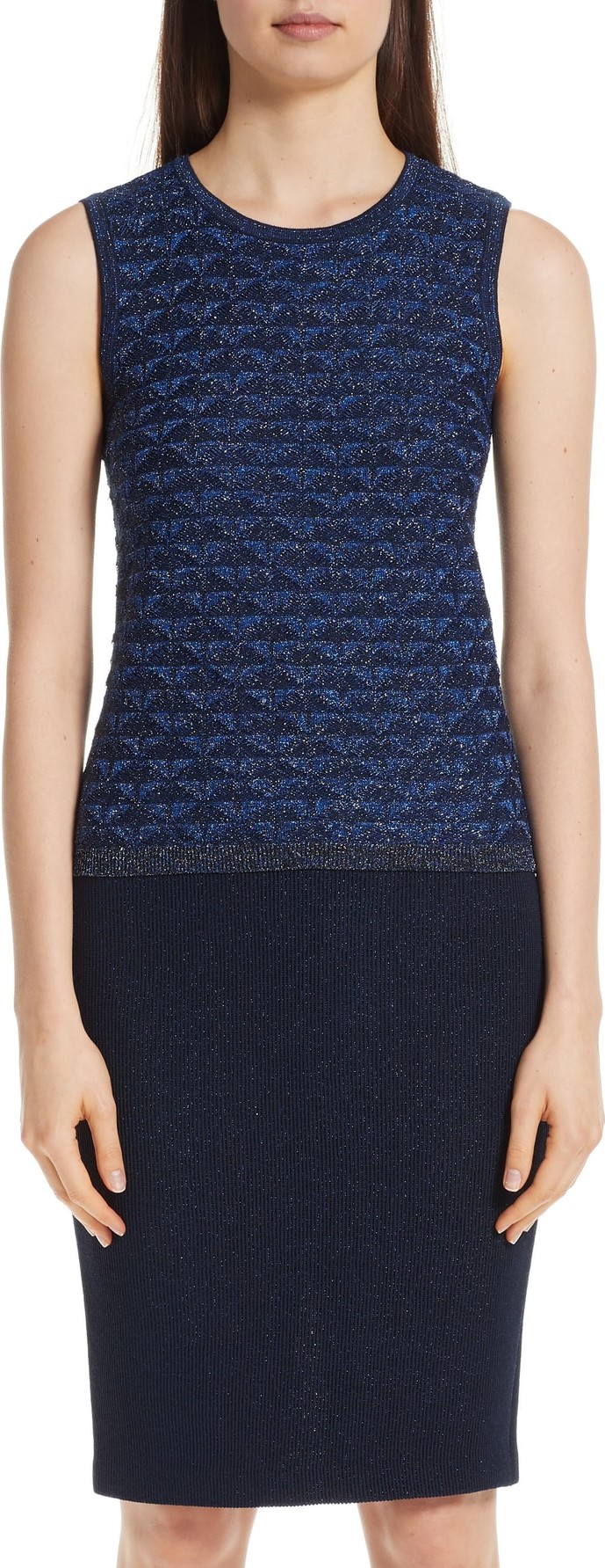 St. John Diamond Lace Knit Shell