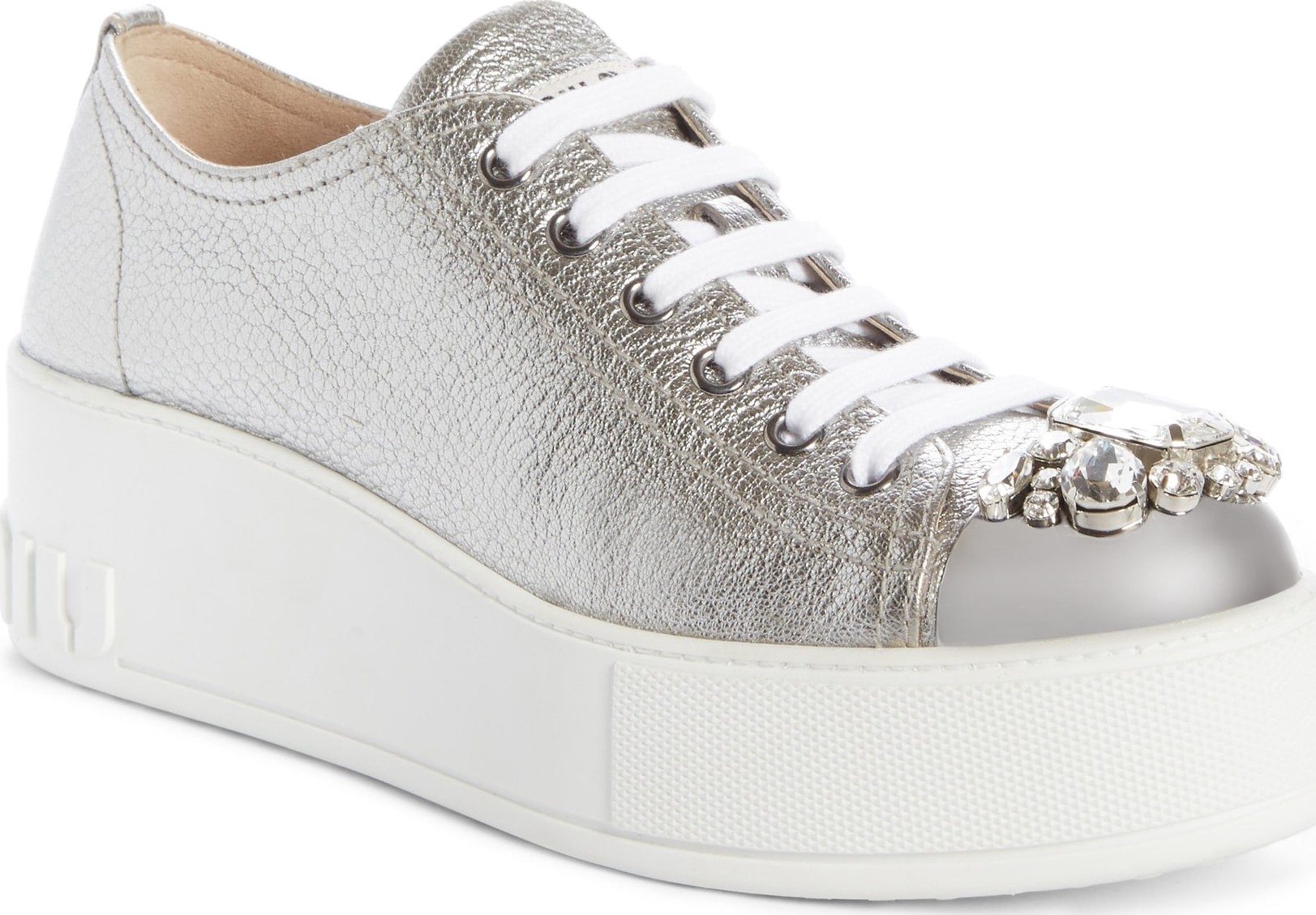 Miu Miu Crystal Cap Toe Sneaker