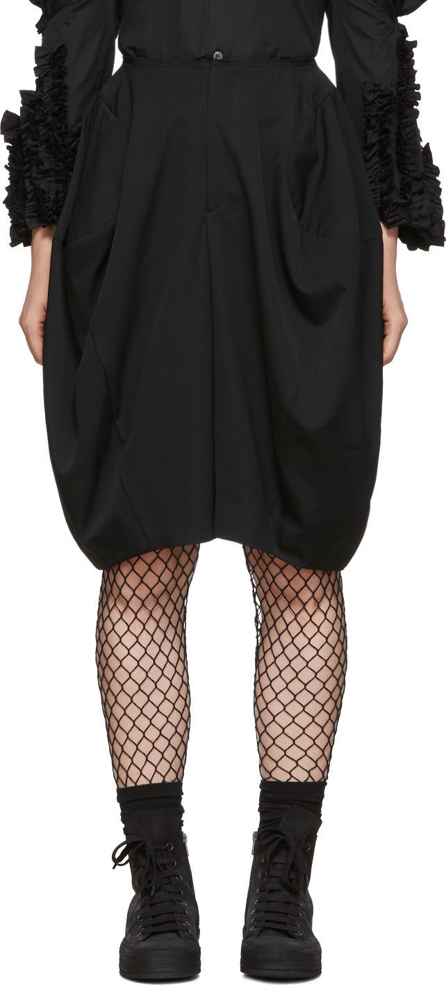 Comme Des Garcons Black Oversized Wool Shorts