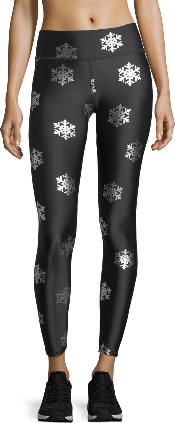 Terez Snowflake Foil Full-Length Performance Leggings