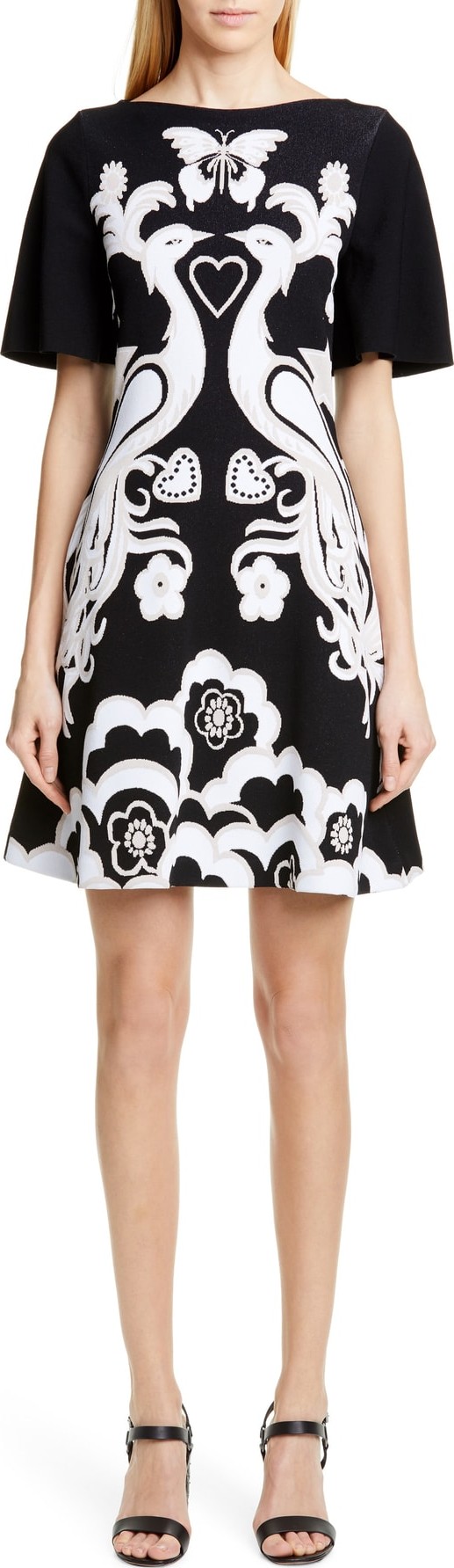 Valentino Jacquard Bird Shift Dress
