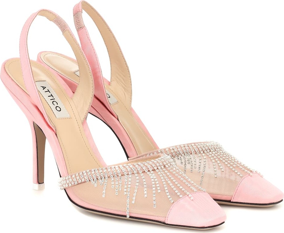 Attico Mara embellished moire pumps