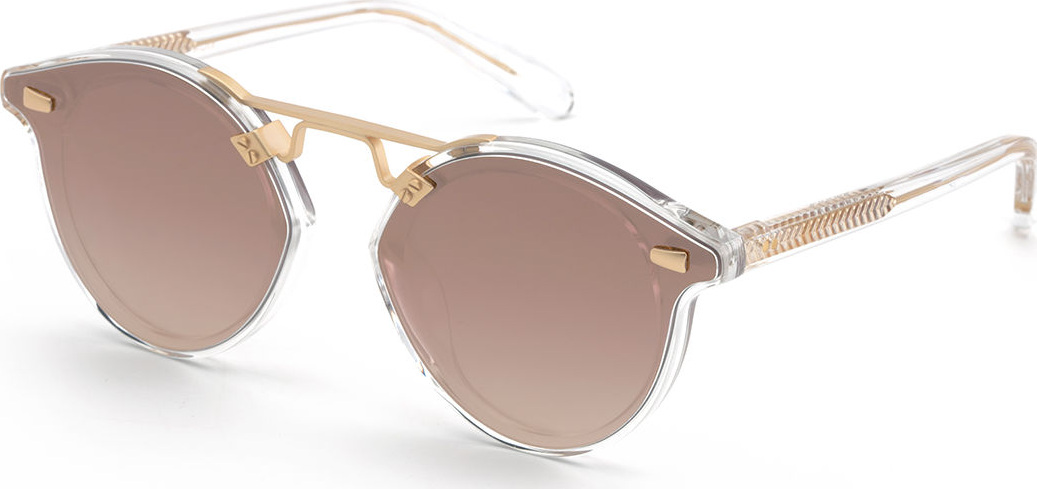 KREWE STL II Round Sunglasses w/ Nylon Overlay Lenses