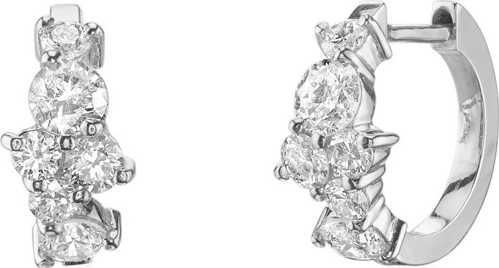 Sydney Evan 14k White Gold Diamond Huggie Hoop Earrings