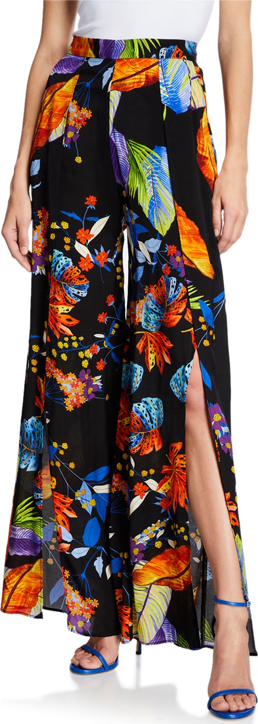 Pinko Rina Twill Slit-Leg Pants