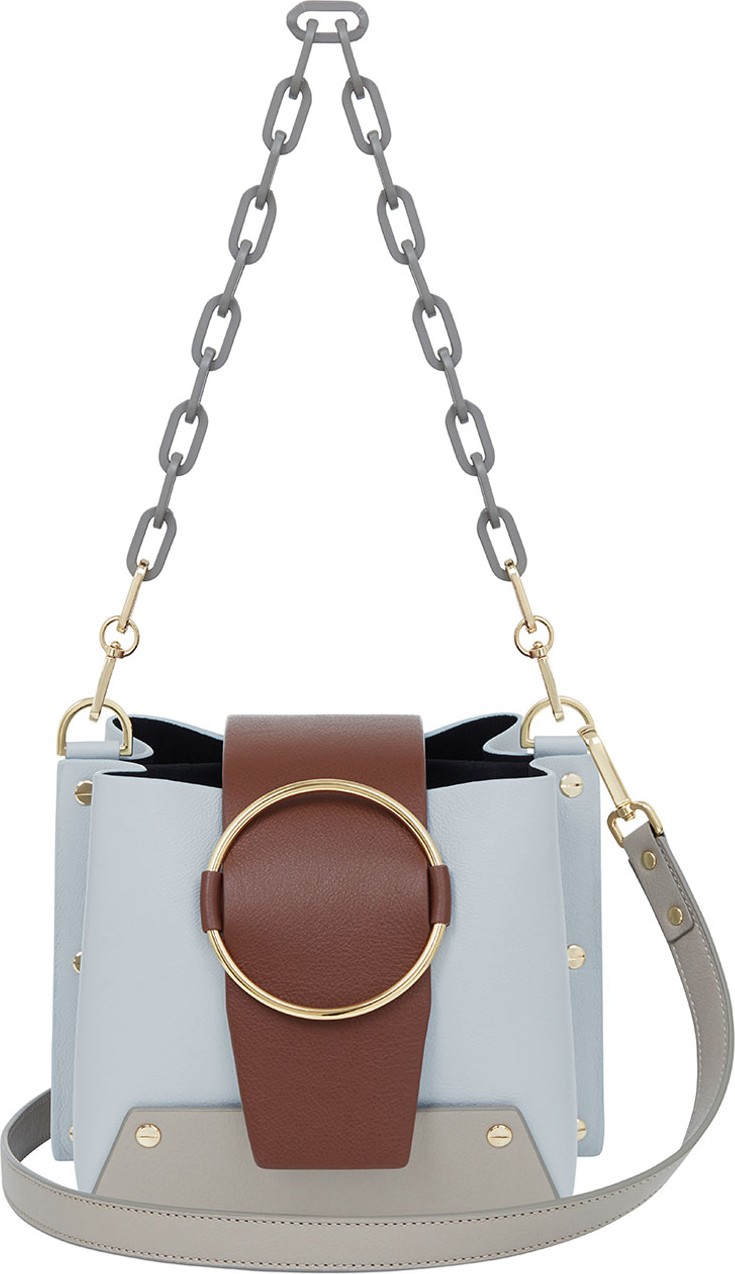 Yuzefi Delila Leather/Suede Ring Bucket Bag