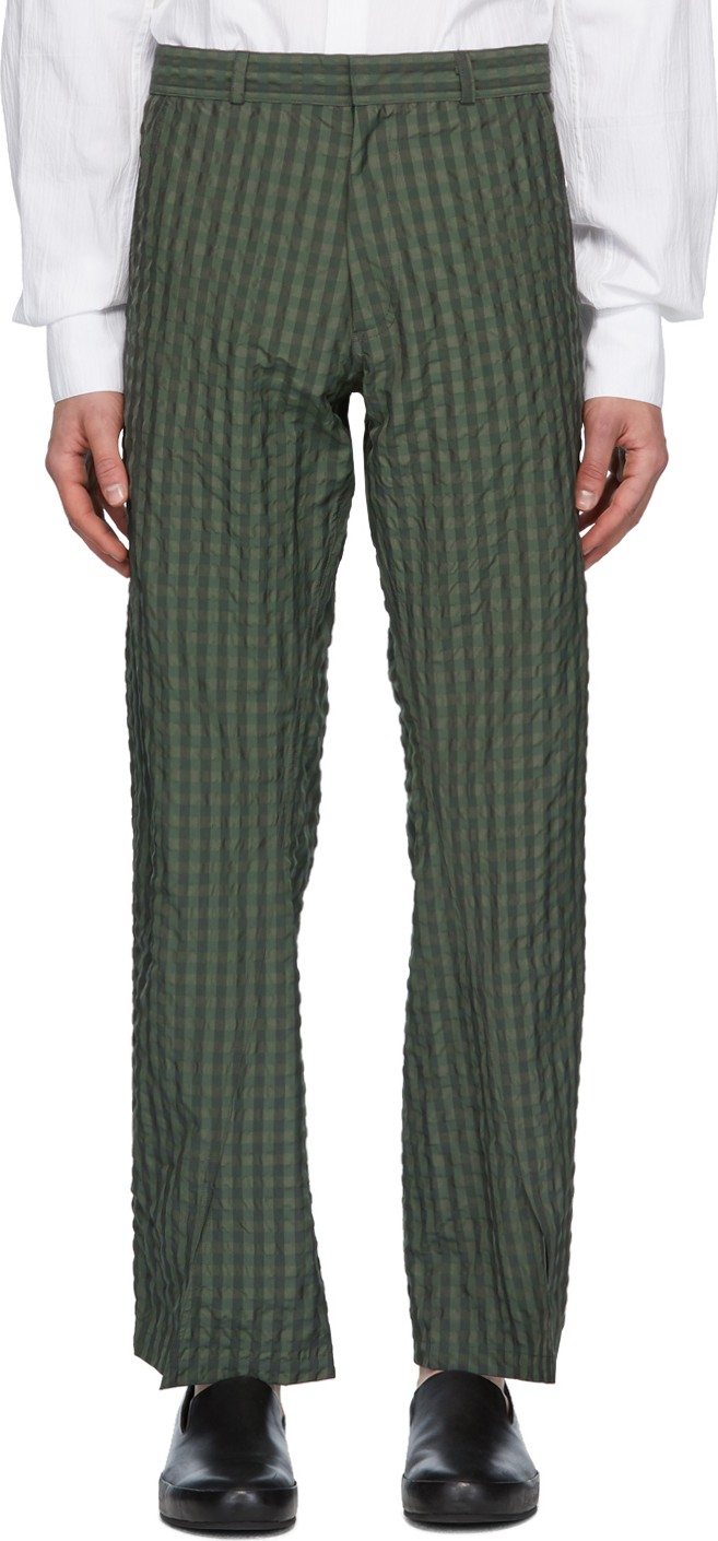 Bianca Saunders Green Jeff Split Cuff Trousers