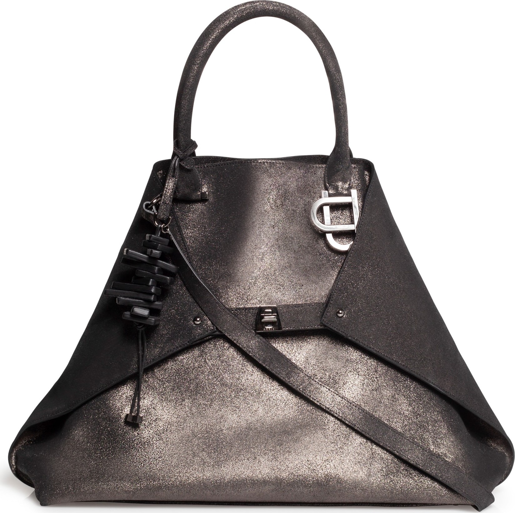 Akris Medium AI Magnets Metallic Leather Tote