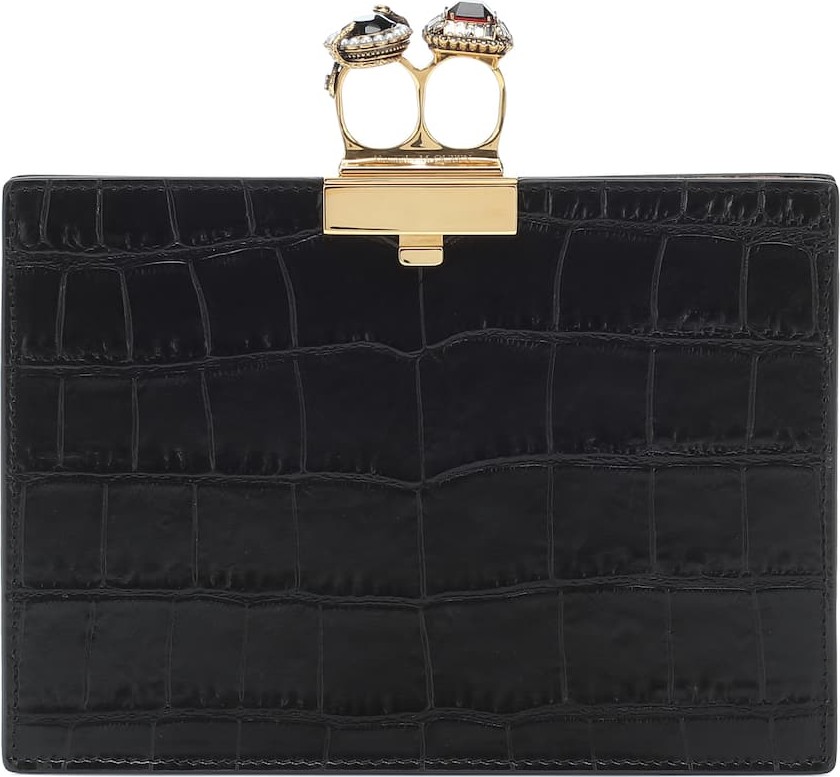 Alexander McQueen Embellished leather clutch