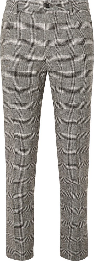 Dolce & Gabbana Slim-Fit Prince of Wales Checked Wool-Blend Trousers