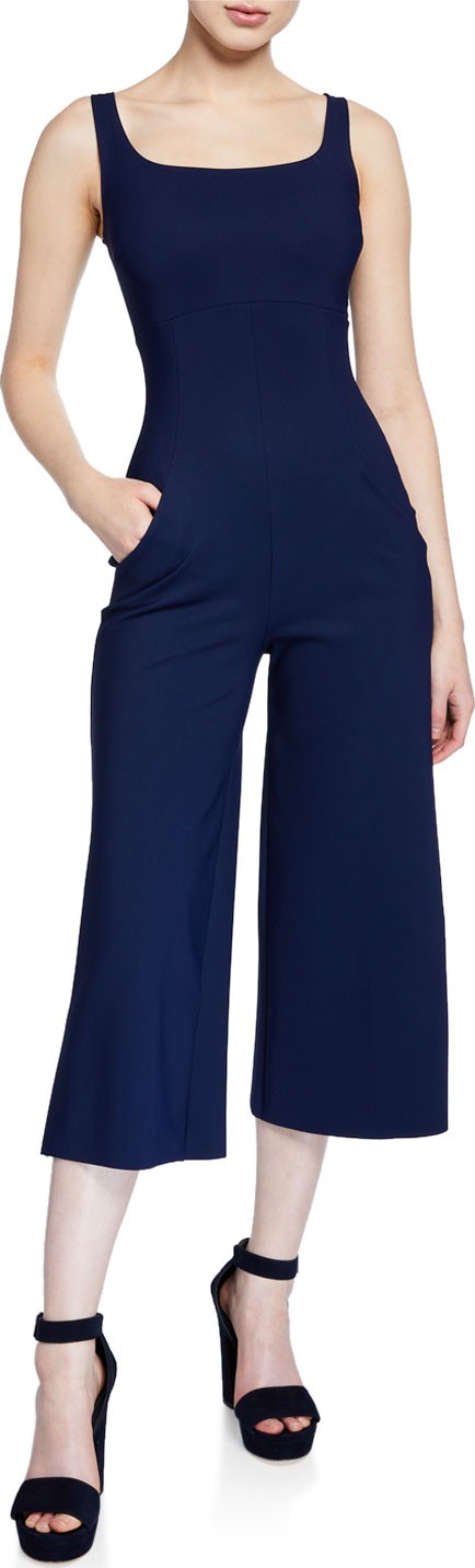 La Petite Robe di Chiara Boni Charo Square-Neck Sleeveless Cropped Jumpsuit