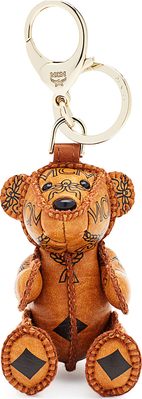 MCM Visetos Bear Charm, Cognac