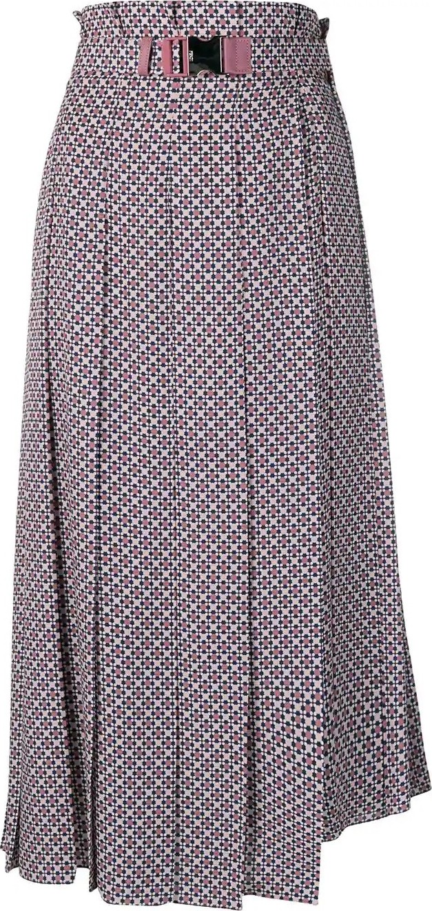Fendi belted pleated skirt