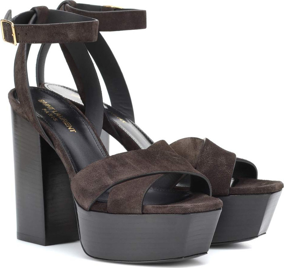 Saint Laurent Farrah 125 suede platform sandals