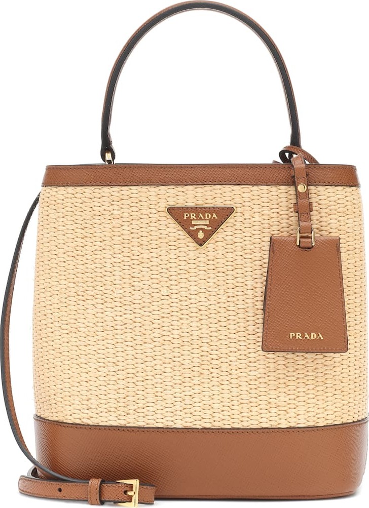 Prada Panier Medium straw shoulder bag