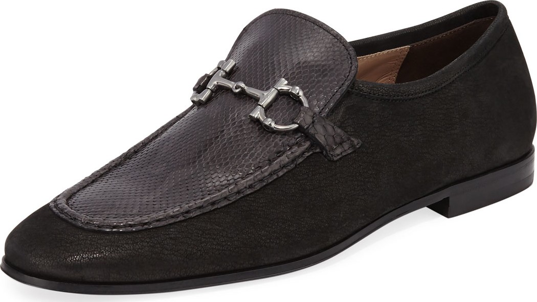 Salvatore Ferragamo Men's Anderson 2 Leather & Python Bit Loafers