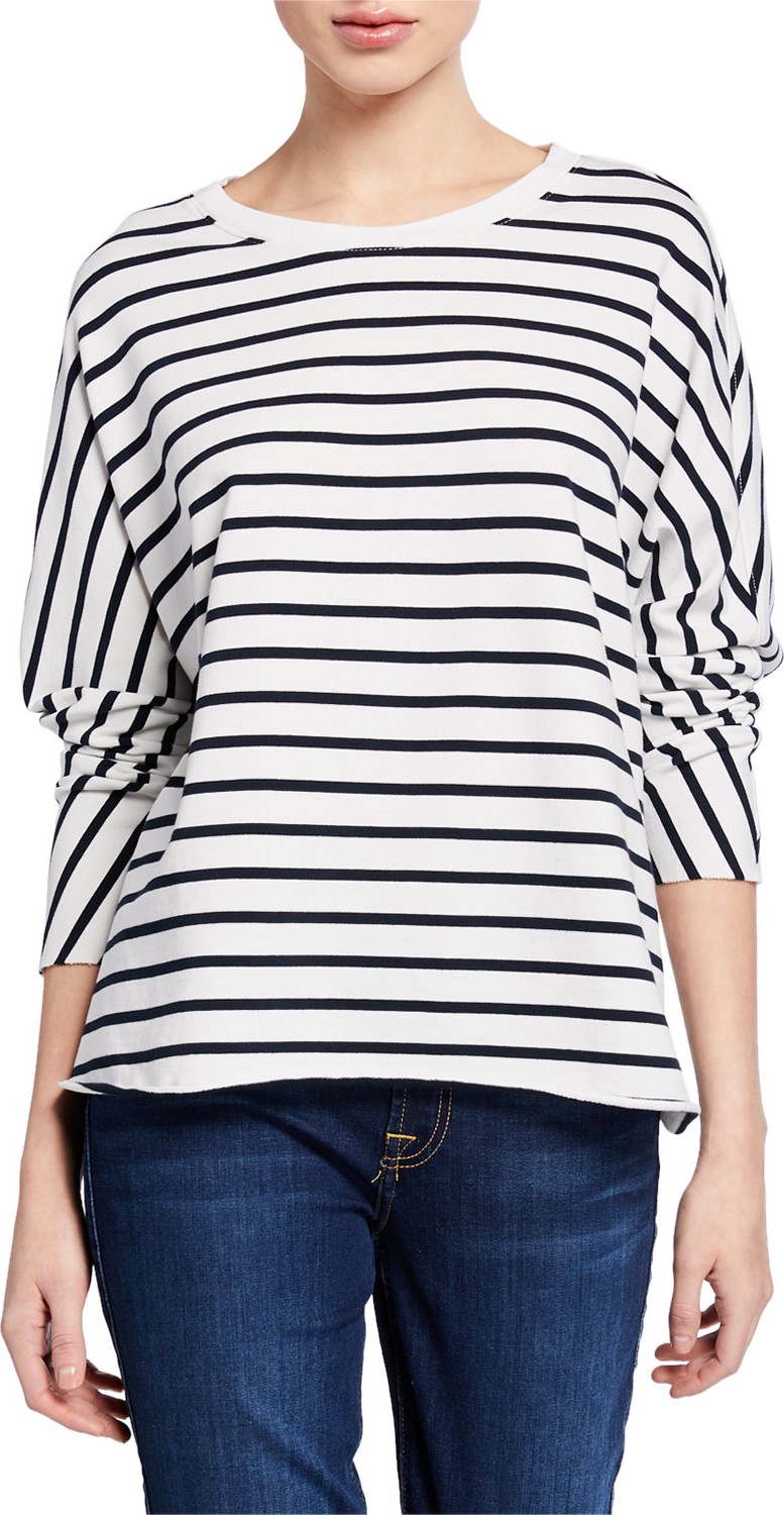 FOREO Striped Oversized Continuous-Sleeve Sweatshirt