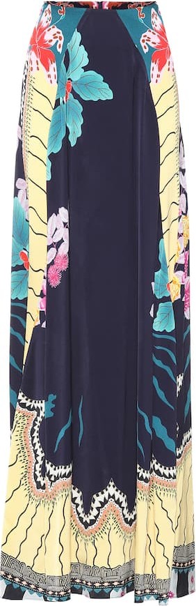 Etro Printed crêpe maxi skirt