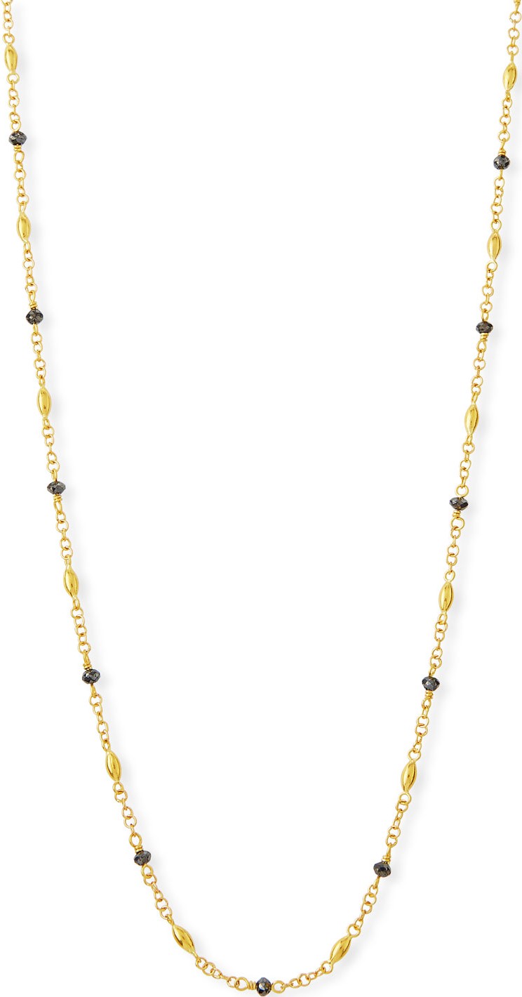 GURHAN Delicate Hue Long Black Diamond Necklace