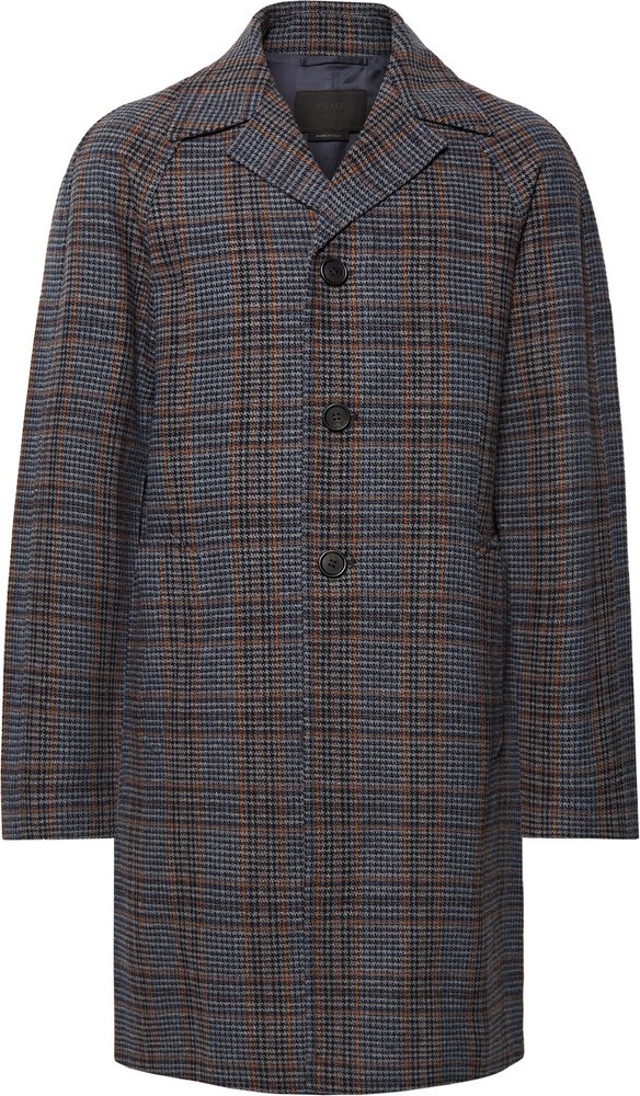 Prada Prince of Wales Checked Virgin Wool Coat
