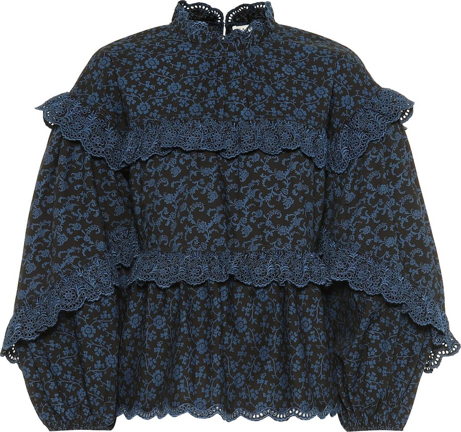 Ulla Johnson Isa ruffled floral cotton blouse