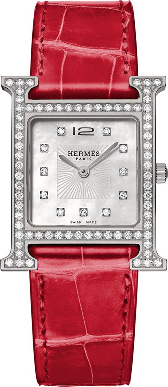 HERMÈS Heure H Diamond, Stainless Steel & Alligator Strap