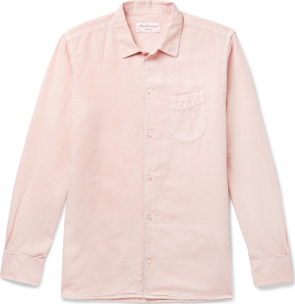 Officine Générale Cotton and Linen-Blend Shirt