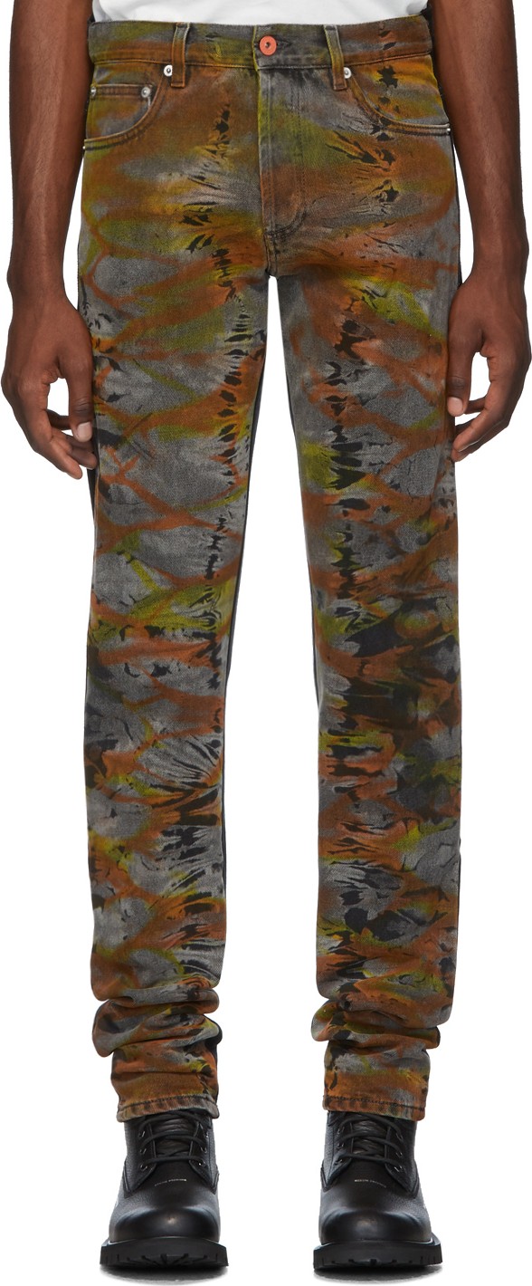Heron Preston Black Tie-Dye Jeans