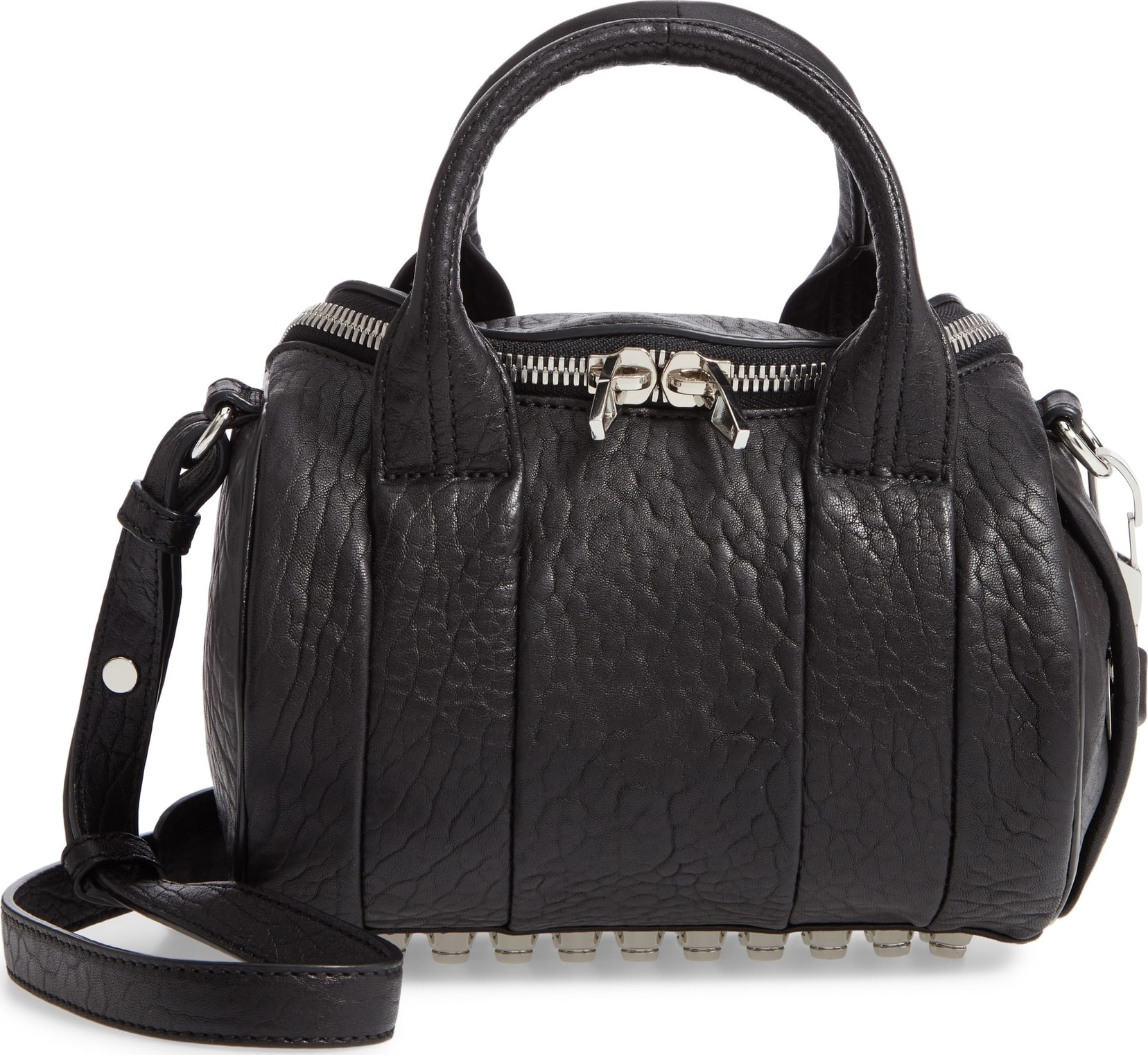 Alexander Wang Mini Rockie - Nickel Lambskin Leather Satchel