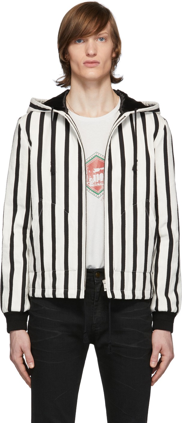 Saint Laurent Black & White Bouclé Baha Jacket