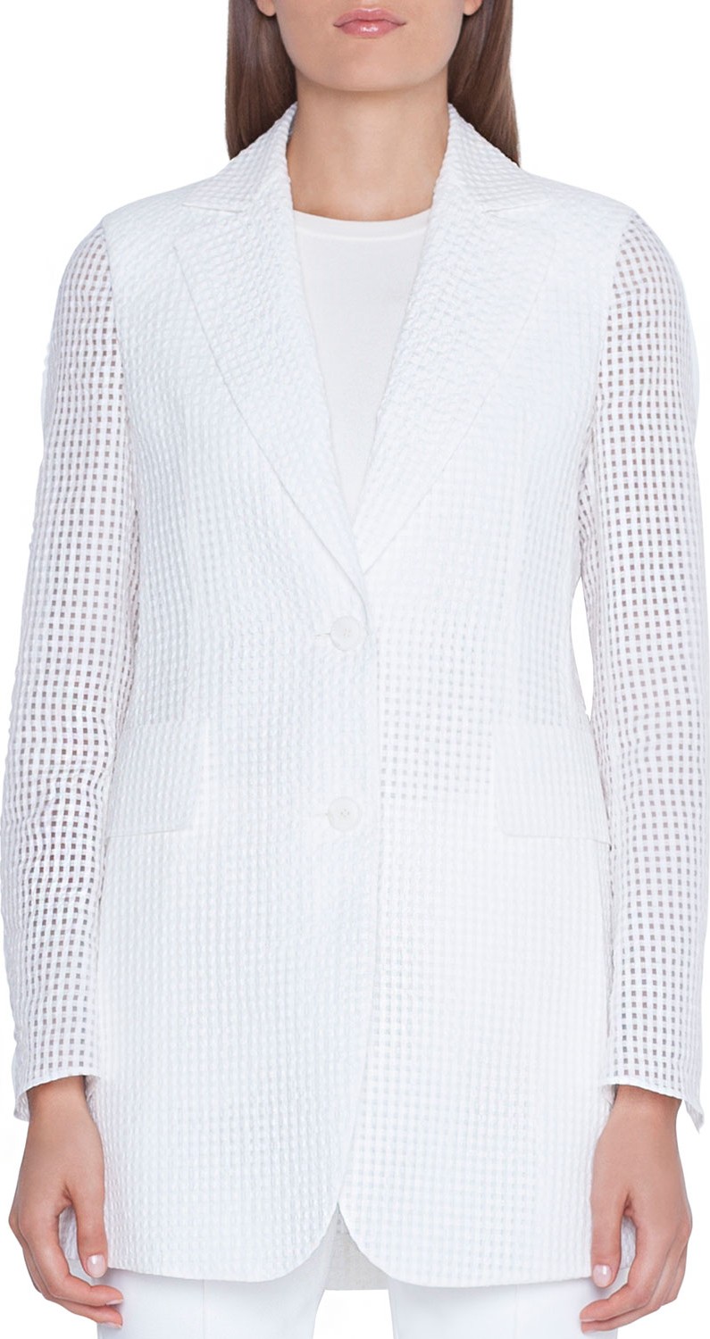 Akris Alina Square Ajoure-Sleeve Jacket