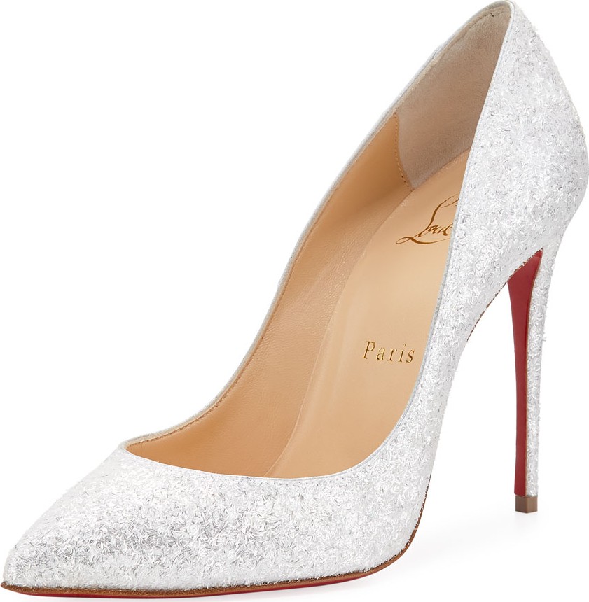 Christian Louboutin Pigalle Follies 100mm Glitter Red Sole Pumps