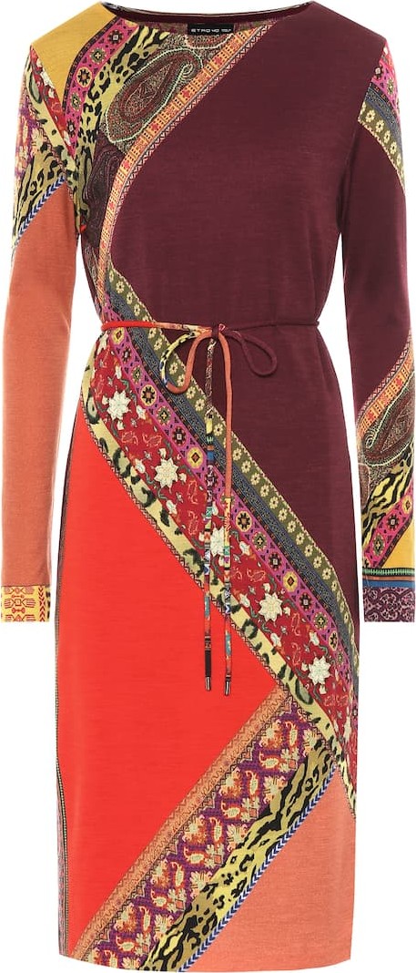 Etro Printed wool midi dress