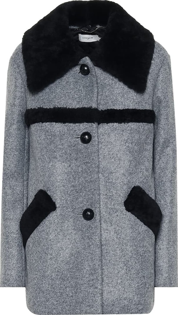 COACH Shearling-trimmed coat