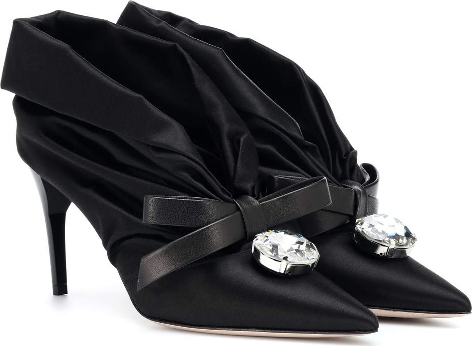 Miu Miu Embellished satin pumps