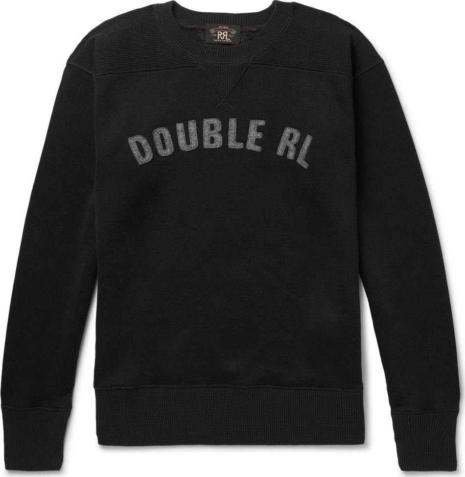 Rrl Logo-Appliquéd Fleece-Back Jersey Sweatshirt