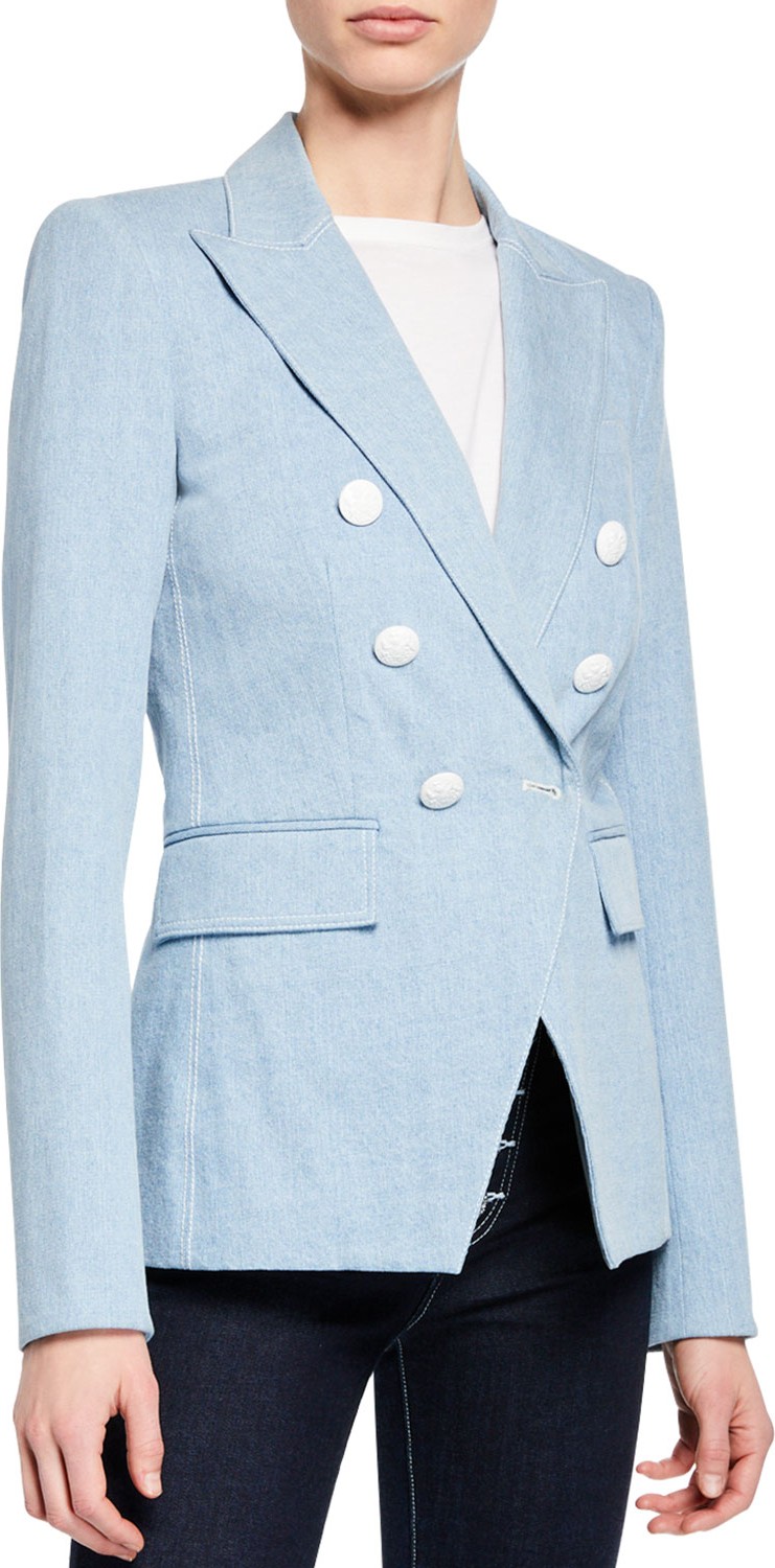 Veronica Beard Miller Double-Breasted Dickey Jacket