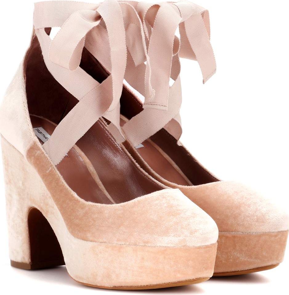 Tabitha Simmons Sky velvet platform pumps