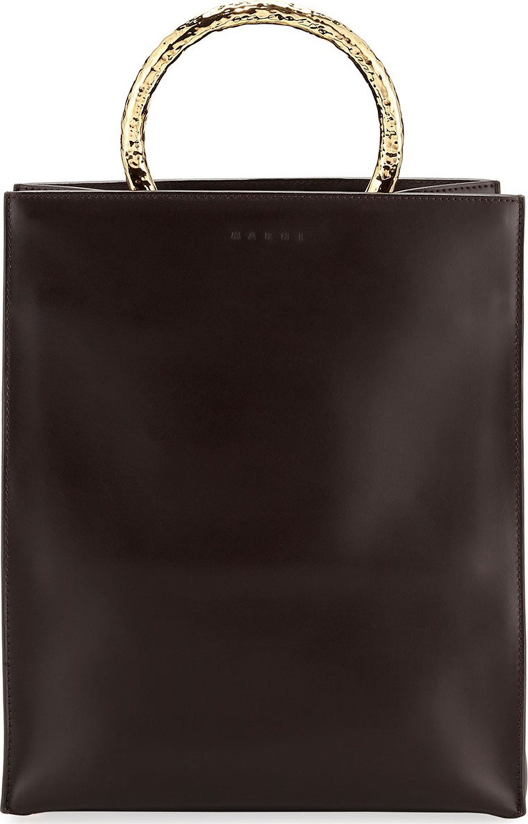 Marni Leather Tote Bag with Circles