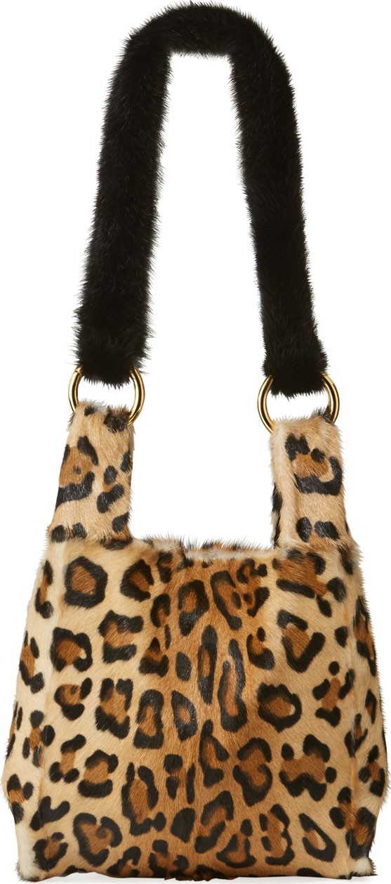 Simonetta Ravizza Furrissima Baby Leopard-Print Small Handbag