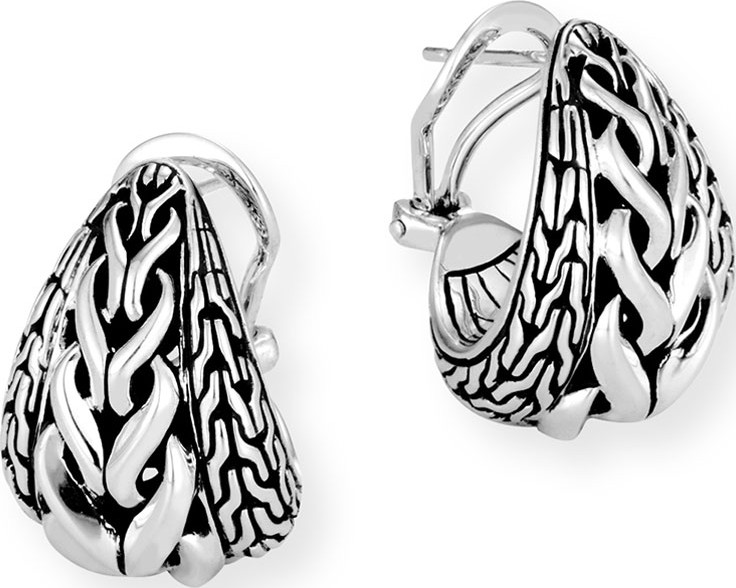 John Hardy Asli Classic Chain Buddha Belly Hoop Earrings