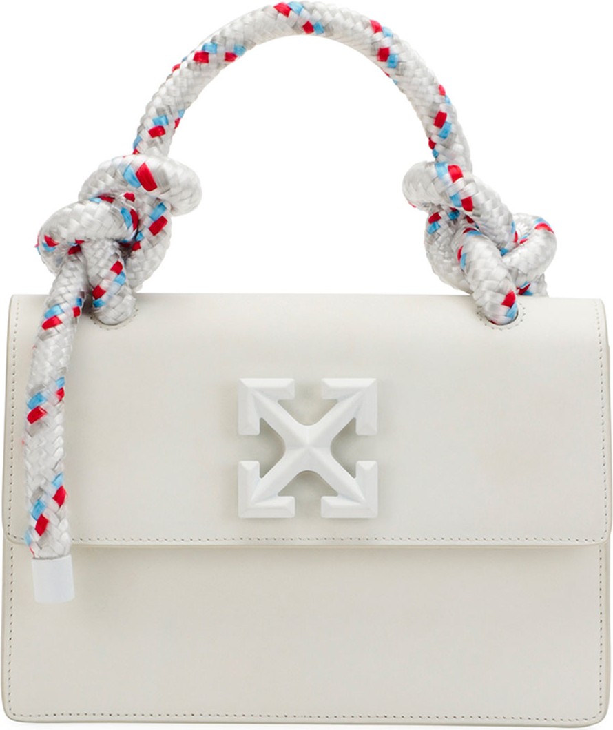 Off White Jitney 28 Leather Gummy Top Handle Bag